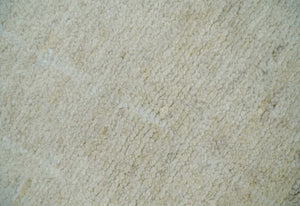 Solid plane Beige Hand Knotted 8.7x9.8 Wool Area Rug
