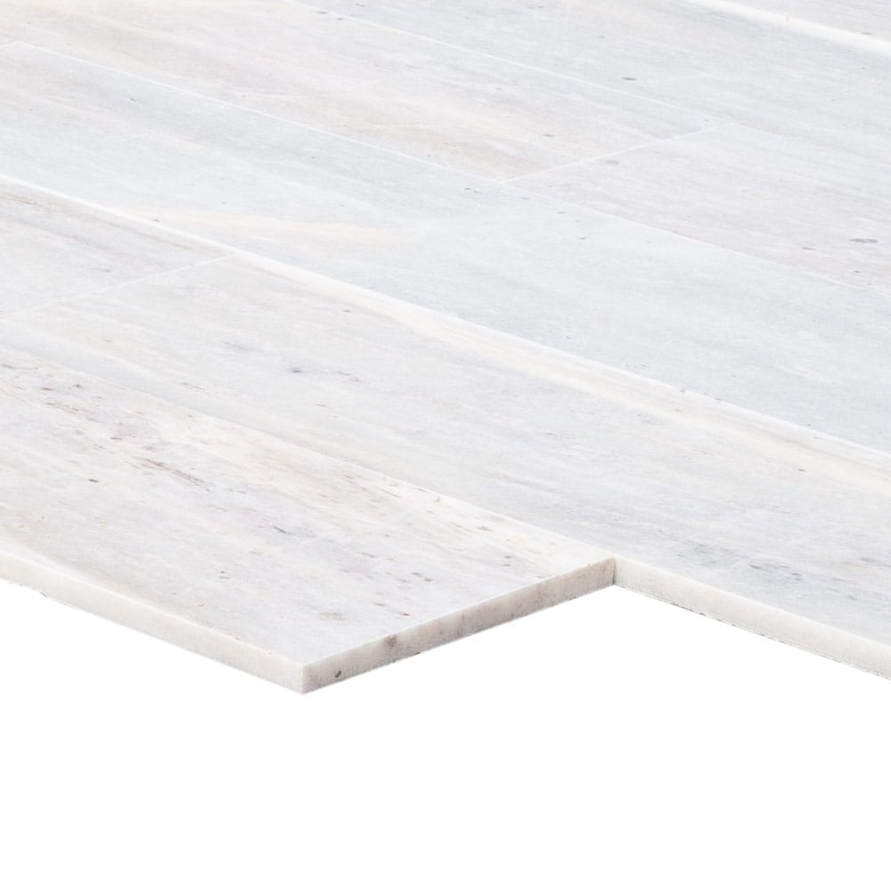 Solto White Marble Tile Honed Floor and Wall Tile 6"x24" - Livfloors Collection