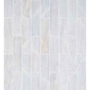 Solto White Marble Tile Honed Floor and Wall Tile 6"x24" - Livfloors Collection