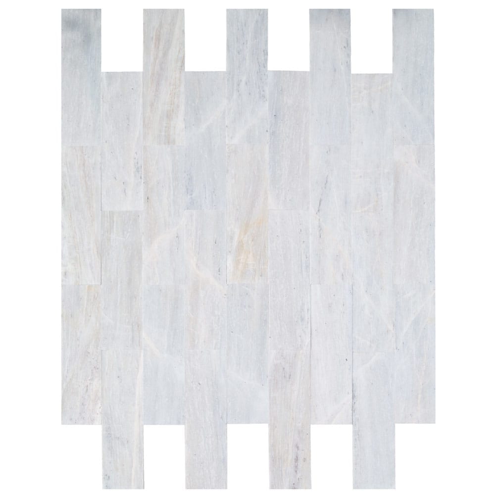 Solto White Marble Tile Honed Floor and Wall Tile 6"x24" - Livfloors Collection