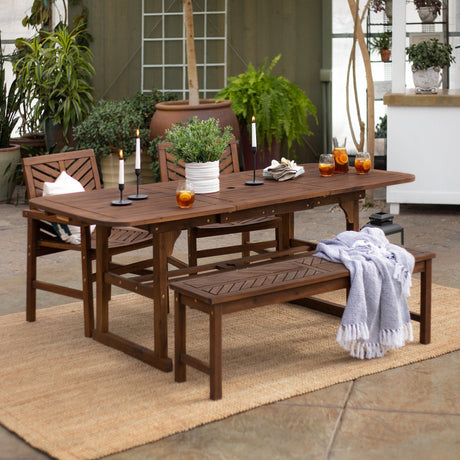 Somerset Extendable Outdoor Patio 4-Piece Dining Set