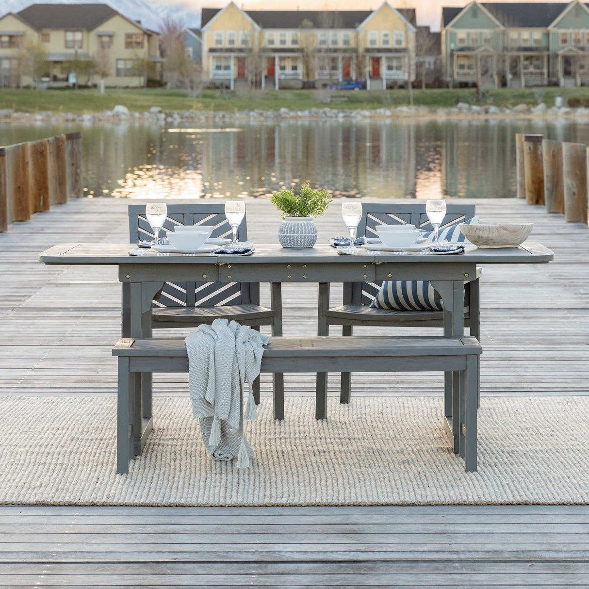 Somerset Extendable Outdoor Patio 4-Piece Dining Set