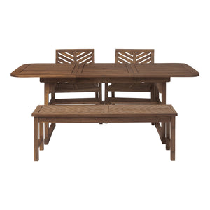 Somerset Extendable Outdoor Patio 4-Piece Dining Set