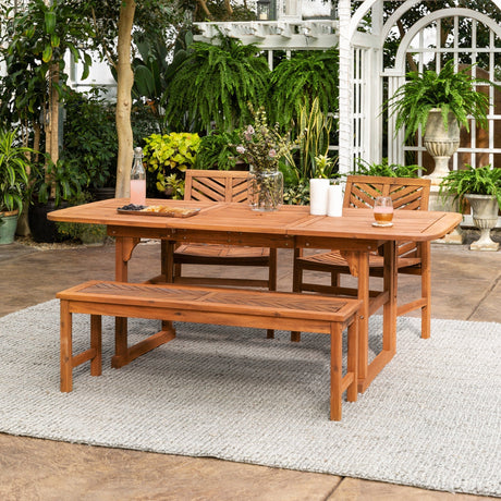 Somerset Extendable Outdoor Patio 4-Piece Dining Set