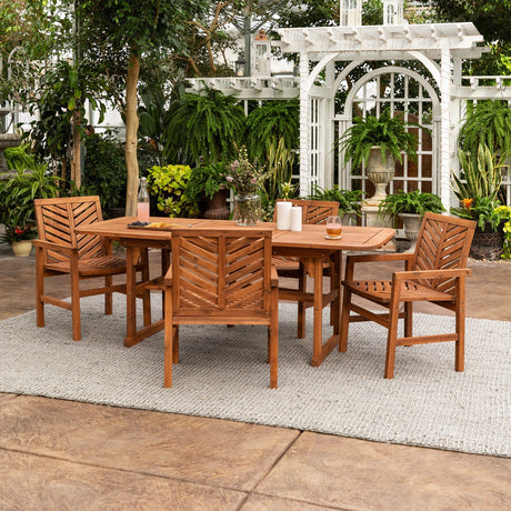 Somerset Extendable Outdoor Patio 5-Piece Dining Set