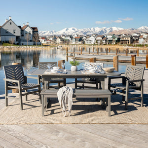 Somerset Extendable Outdoor Patio 6-Piece Dining Set