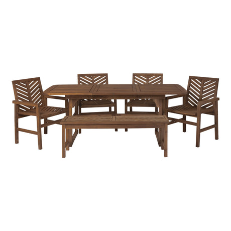 Somerset Extendable Outdoor Patio 6-Piece Dining Set