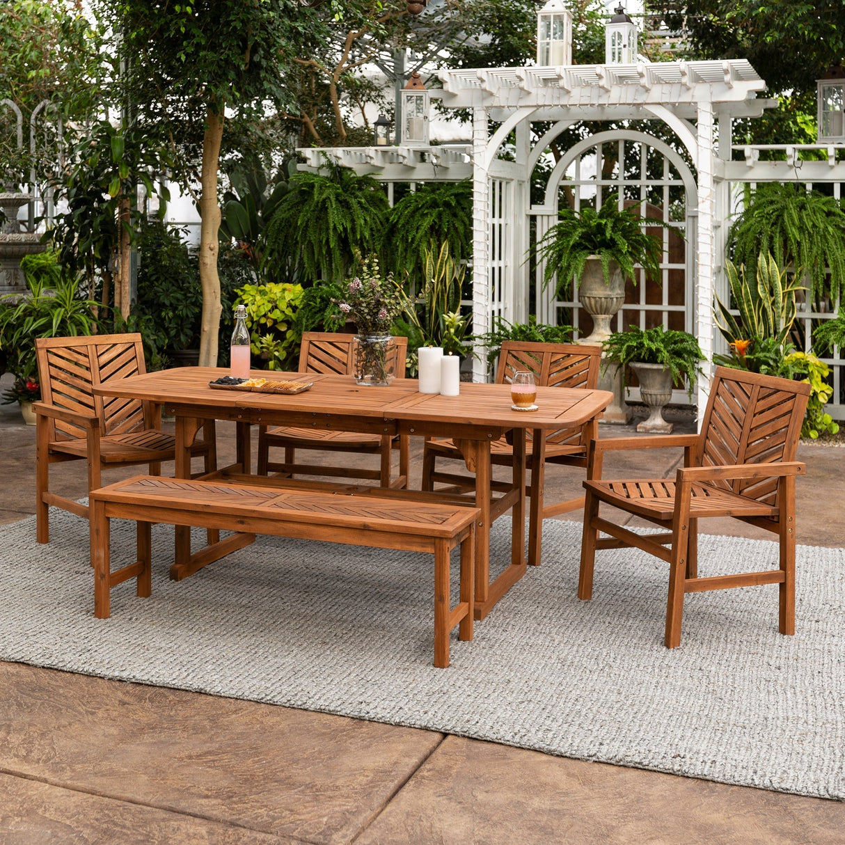 Somerset Extendable Outdoor Patio 6-Piece Dining Set