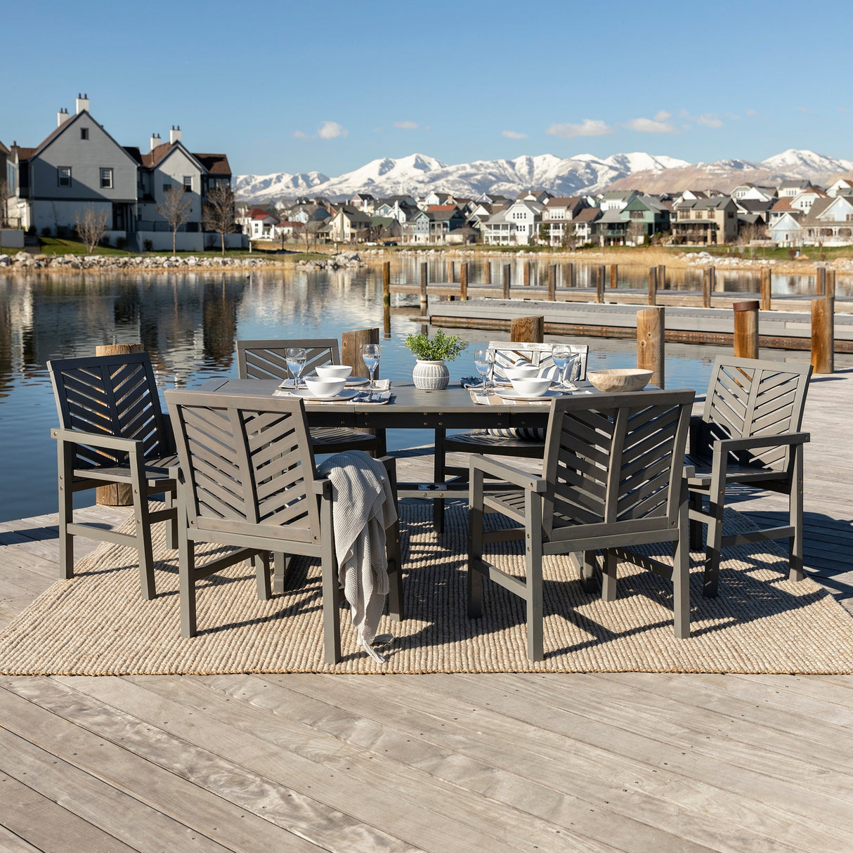 Somerset Extendable Outdoor Patio 7-Piece Dining Set