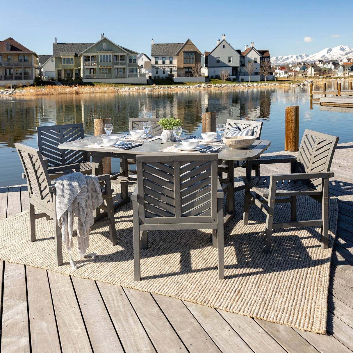 Somerset Extendable Outdoor Patio 7-Piece Dining Set