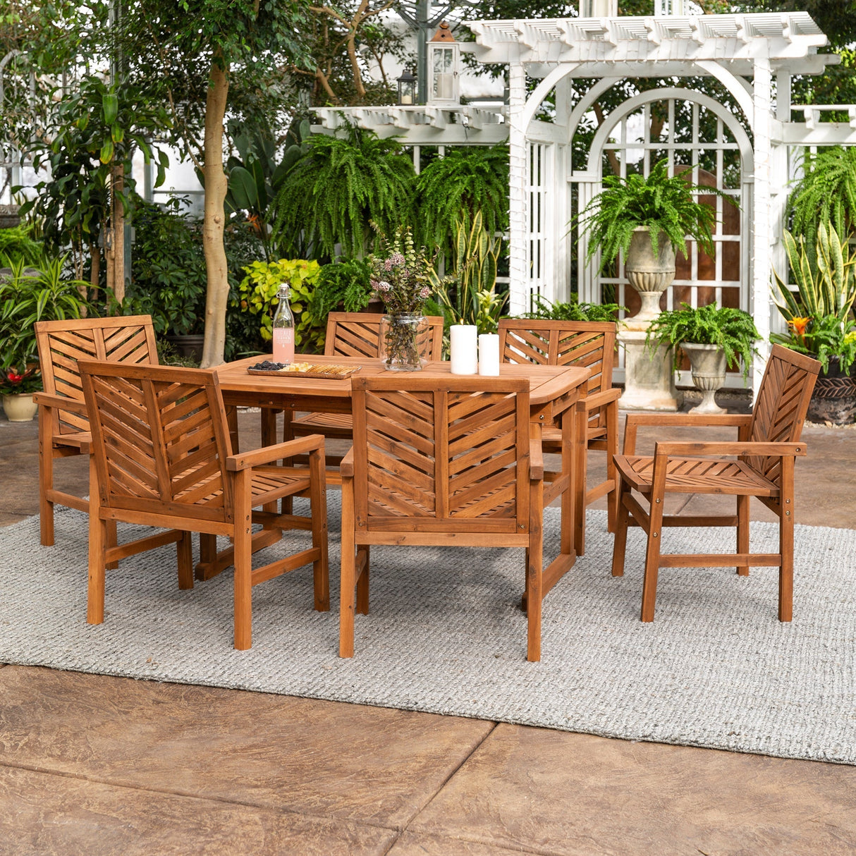 Somerset Extendable Outdoor Patio 7-Piece Dining Set