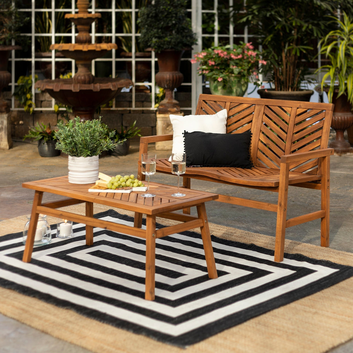 Somerset Outdoor Patio 2-Piece Chat Set