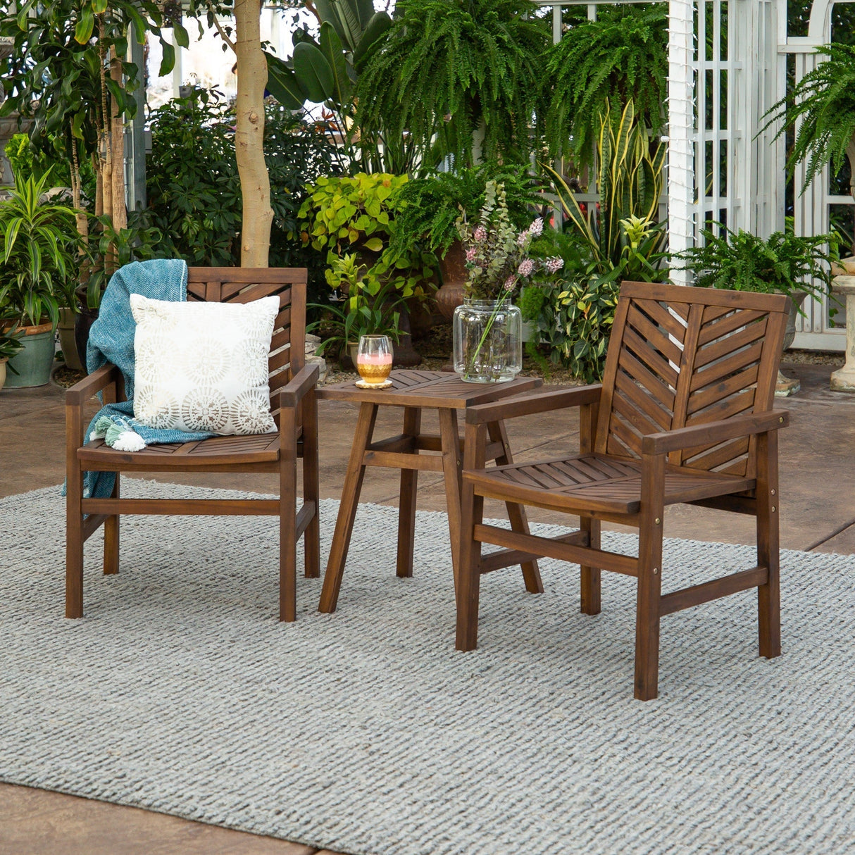 Somerset Outdoor Patio 3-Piece Chat Set