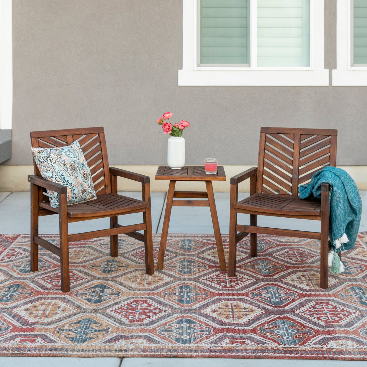 Somerset Outdoor Patio 3-Piece Chat Set