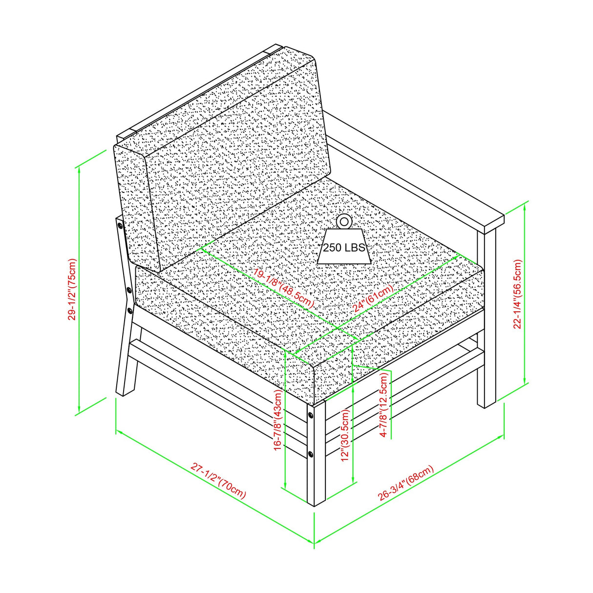 Somerset Outdoor Patio 3-Piece Sectional