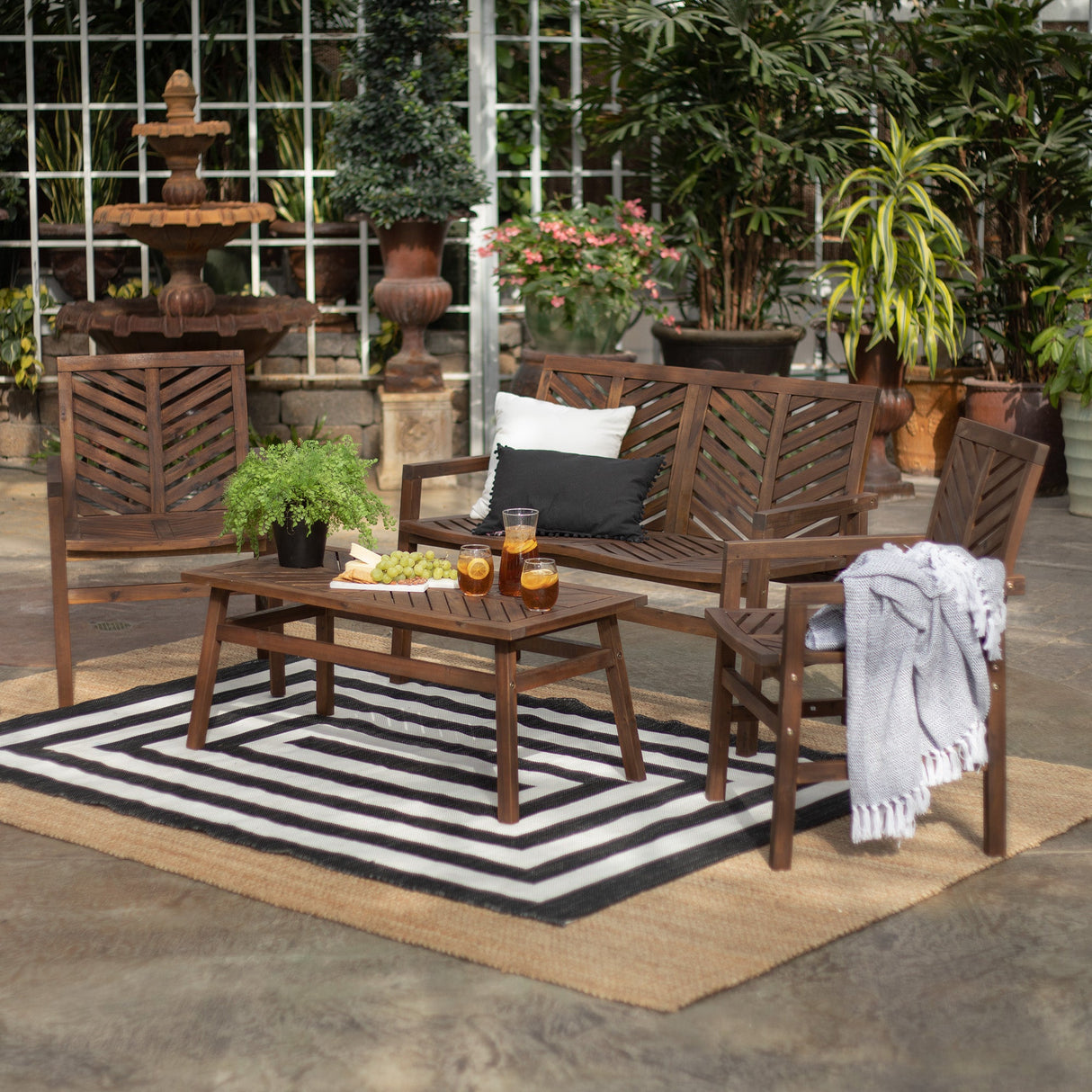 Somerset Outdoor Patio 4-Piece Chat Set