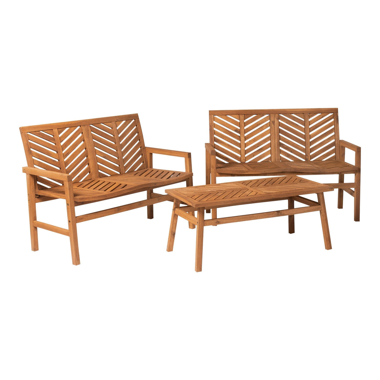 Somerset Outdoor Patio Loveseat 3-Piece Chat Set