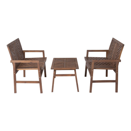 Somerset Outdoor Patio Loveseat 3-Piece Chat Set