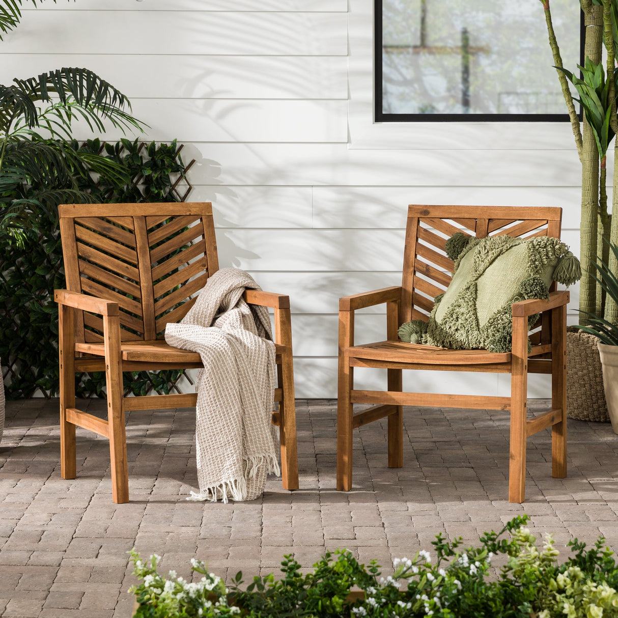 Somerset Patio Wood Chairs, Set of 2