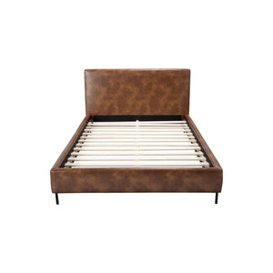 Sophia Faux Leather Platform Bed, Brown