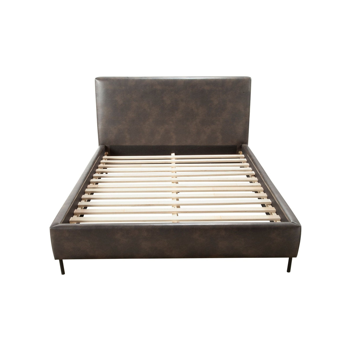 Sophia Faux Leather Platform Bed, Gray