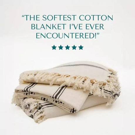 Sophie | Farmhouse Home Decor Turkish Cotton Throw Bed Blanket