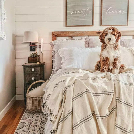 Sophie | Farmhouse Home Decor Turkish Cotton Throw Bed Blanket