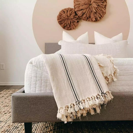 Sophie | Farmhouse Home Decor Turkish Cotton Throw Bed Blanket