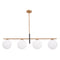 Spark Modern Gold Linear 4 Light Chandelier