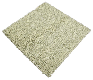Square 3x3 Beige Wool Shag Handmade Felted Rug | SHA1