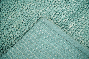 Square 3x3 Blue Wool Shag Handmade Felted Rug | SHA2