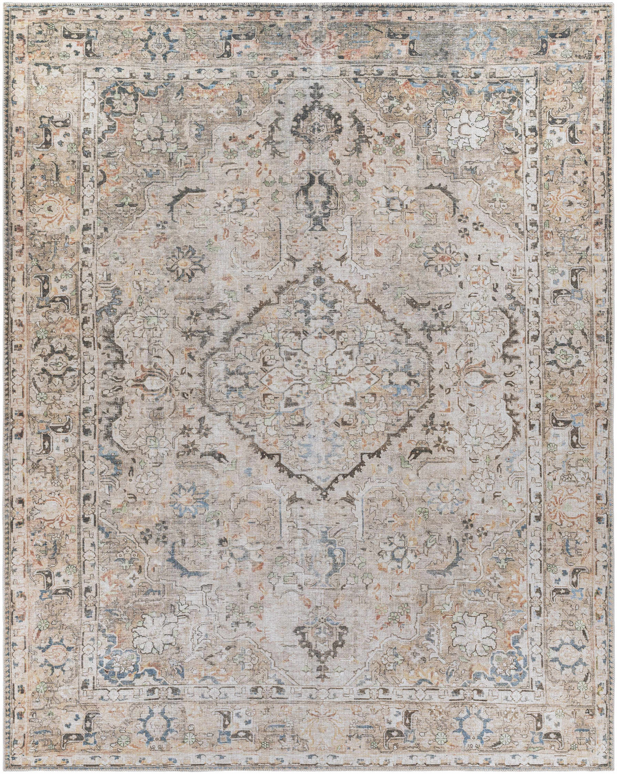 Standon Vintage Flat Pile Washable Rug