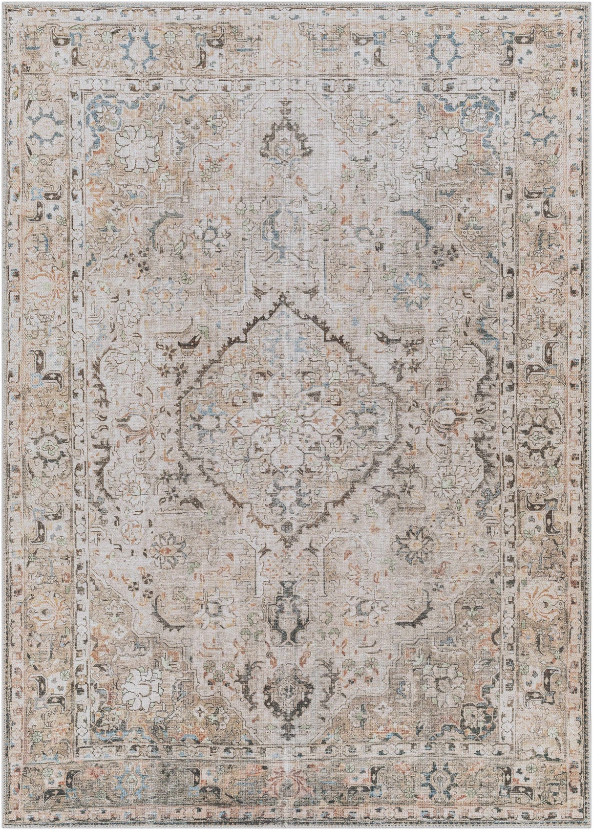 Standon Vintage Flat Pile Washable Rug