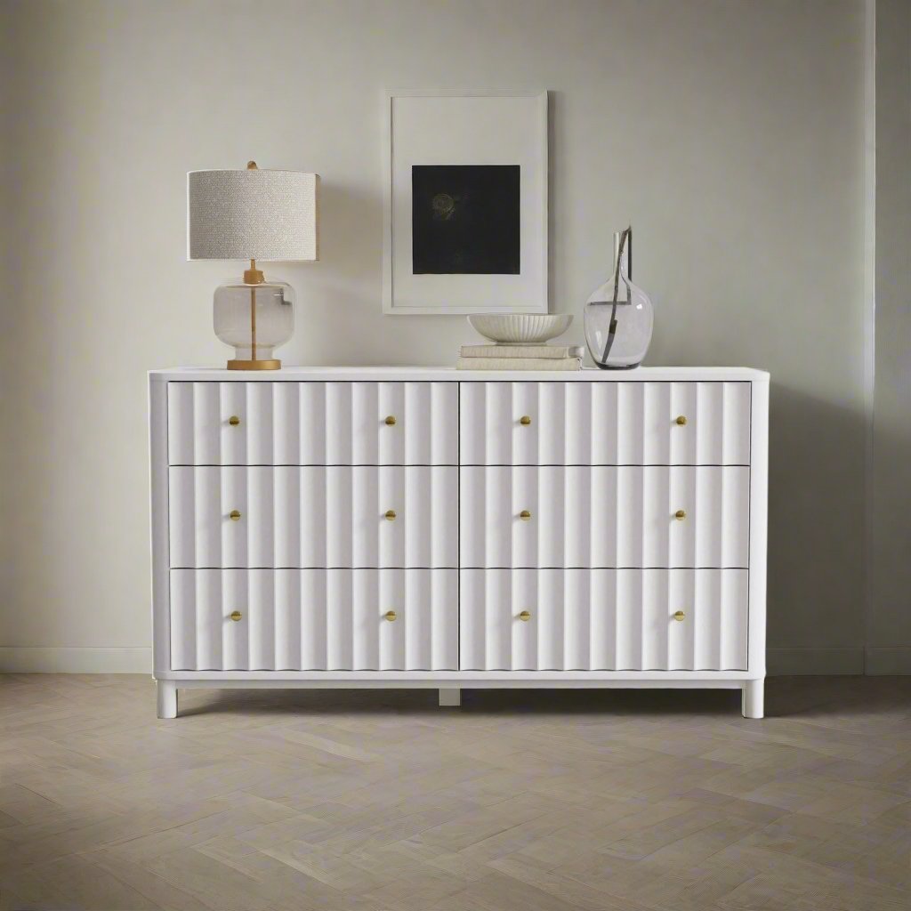 Stapleton Six Drawer Dresser, White