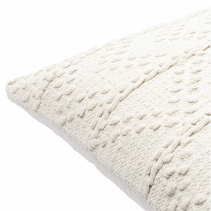 Sumiton White Textured Crochet Cotton Throw Pillow