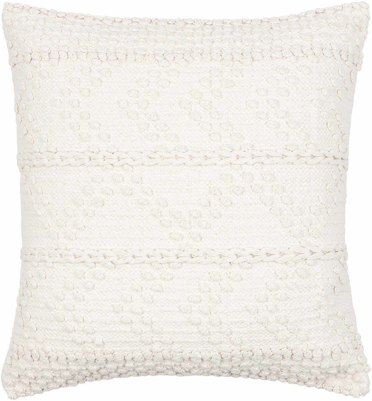 Sumiton White Textured Crochet Cotton Throw Pillow