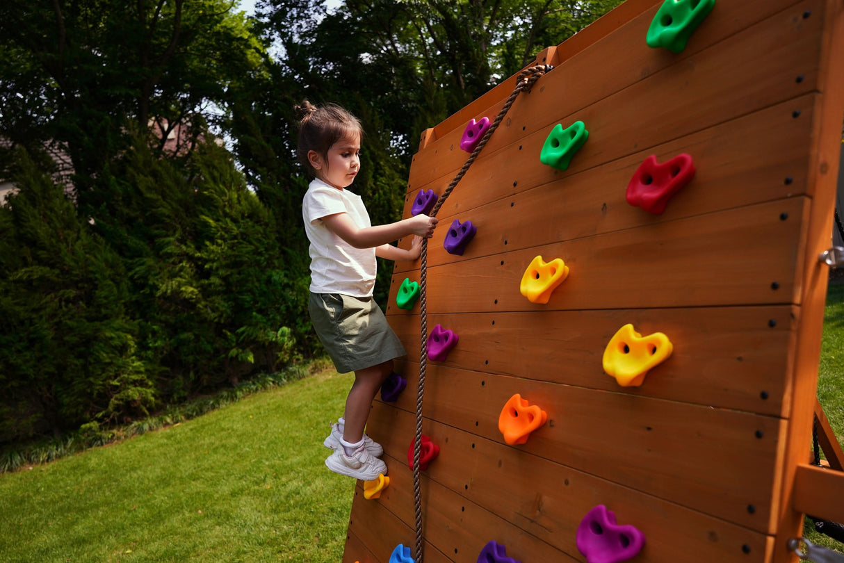 Sycamore Backyard Climbing Set – 2 Swings, Trapeze Bar & Outdoor Fun