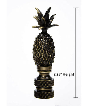 Tall Pineapple Lamp Finial Antique Brass Metal 2.5"h