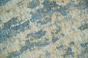 Teal, Gold and Ivory Modern Abstract 5x8 Hand loom wool and Viscose Area Rug