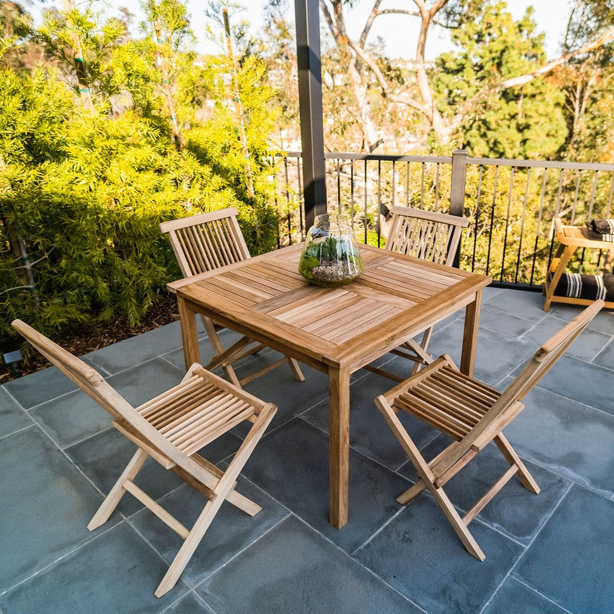 Telluride 4-Person Natural Teak Outdoor Square Dining Table 39"