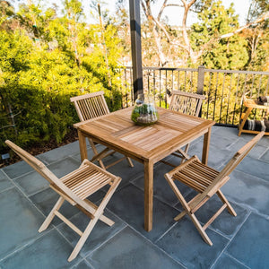 Telluride 4-Person Natural Teak Outdoor Square Dining Table 39"