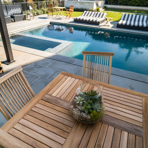 Telluride 4-Person Natural Teak Outdoor Square Dining Table 39"