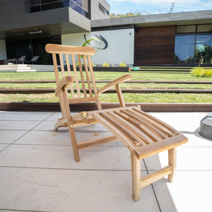 Telluride Teak Outdoor Sun Lounger Steamer