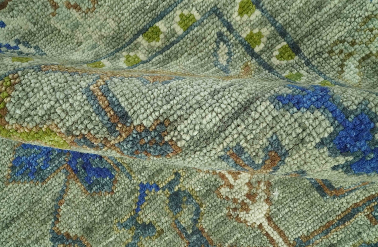 The Plant and Root Green Hand Knotted 8x10 Traditional Wool Area Rug