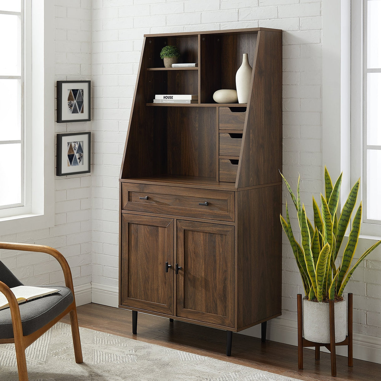 Theron Storage Desk with Hutch