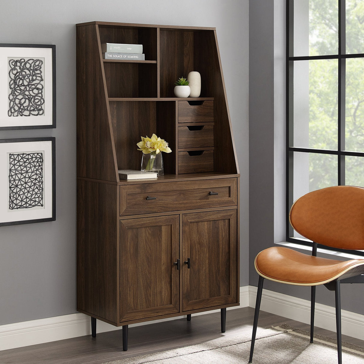 Theron Storage Desk with Hutch