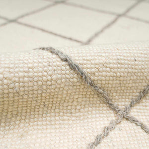 Tieve Black & White Grid Wool Rug