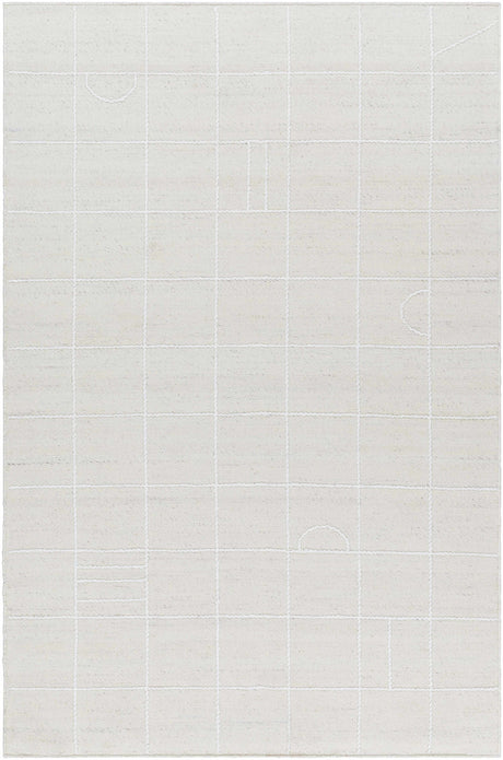 Tieve Off White Checkered Area Rug