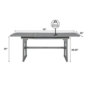 Torin Wood Outdoor Patio Butterfly Dining Table