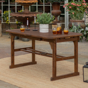 Torin Wood Outdoor Patio Butterfly Dining Table